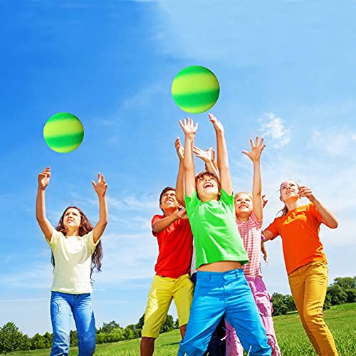 ARVOV Balón de fútbol de PVC con arco iris, pelota de fútbol para niños, pelota de waterpolo de playa, pelota de PVC para interior y exterior, 20 cm, verde y amarillo