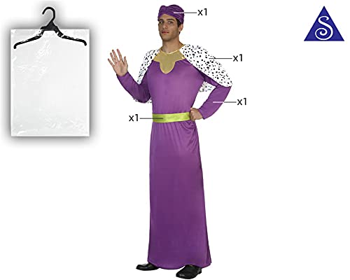 Atosa-30759 Atosa-30759-Disfraz Rey Mago Hombre Adulto-Talla Navidad, Color Violeta, XL (30759)