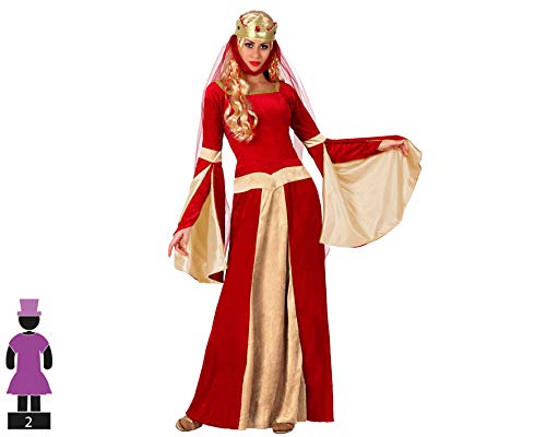 ATOSA disfraz dama medieval mujer adulto noble rojo M