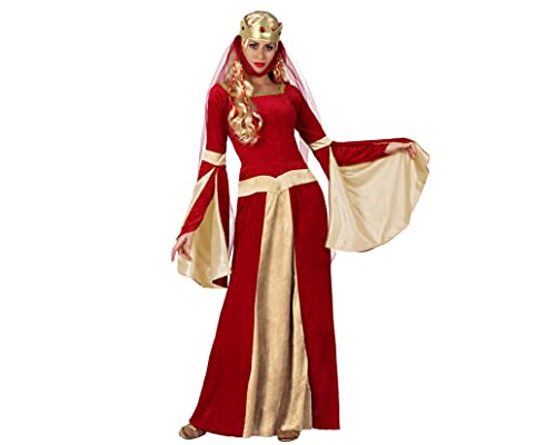 ATOSA disfraz dama medieval mujer adulto noble rojo M