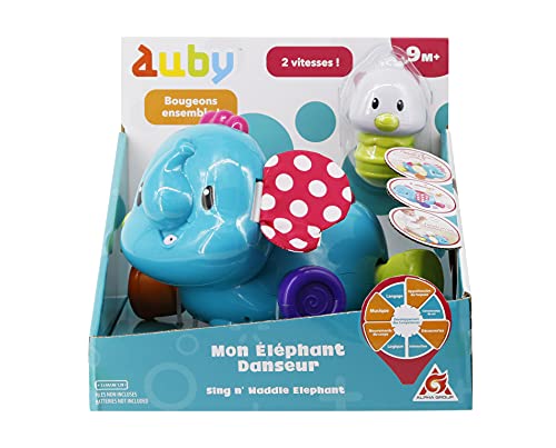 Auby Mon DANSEOR Forma de Elefante con Efectos sonoros y de Varias velocidades, Juguete y Regalo para bebé en francés – Bebés 9 Meses en adelante, Multicolor (Auldey FR461141)