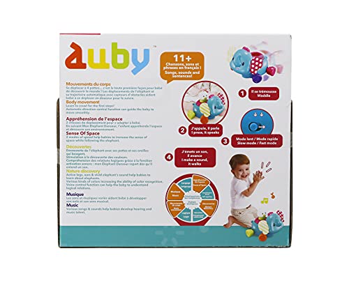 Auby Mon DANSEOR Forma de Elefante con Efectos sonoros y de Varias velocidades, Juguete y Regalo para bebé en francés – Bebés 9 Meses en adelante, Multicolor (Auldey FR461141)