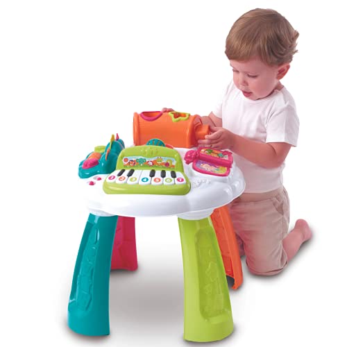 Auby Musicales, Mesa de Actividades Efectos sonoros para Primeros aprendizajes en francés – Puicultura Juegos Infantiles – Juguete bebé 9 Meses en adelante, Multicolor (Auldey FR461541)