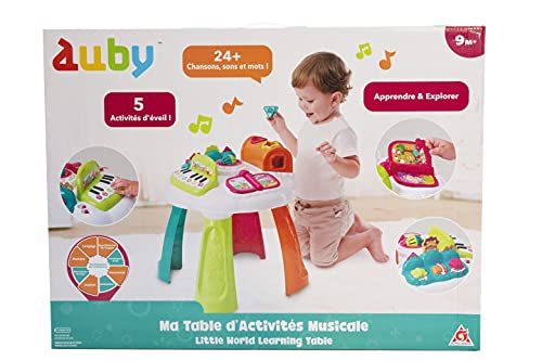 Auby Musicales, Mesa de Actividades Efectos sonoros para Primeros aprendizajes en francés – Puicultura Juegos Infantiles – Juguete bebé 9 Meses en adelante, Multicolor (Auldey FR461541)