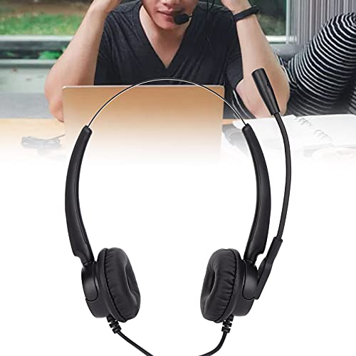 Auriculares para Teléfono con Cable, Auriculares con Cable con Cancelación de Ruido de Centro de Llamadas, Orejeras Giratorias de 330 ° Y Diadema Retráctil, para Teléfono, PC, Tableta, Hogar(#2)