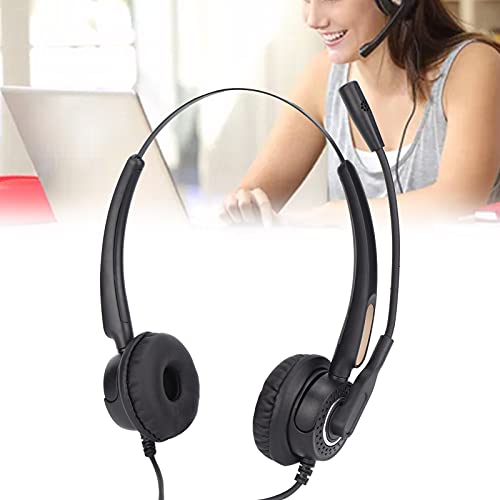 Auriculares para Teléfono con Cable, Auriculares con Cable con Cancelación de Ruido de Centro de Llamadas, Orejeras Giratorias de 330 ° Y Diadema Retráctil, para Teléfono, PC, Tableta, Hogar(#2)