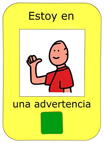 Autism Supplies and Developments-Tablero de Advertencia de Comportamiento ((horario de imágenes visuales para el Autismo, Problemas de Aprendizaje, niñez temprana) (ES_Warn)