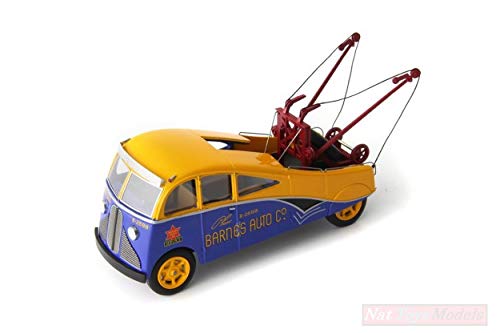 Autocult Modelo A Escala Compatible con Barnes Streamlined Wrecker 1938 Yellow/Blue 1:43 ATC11004