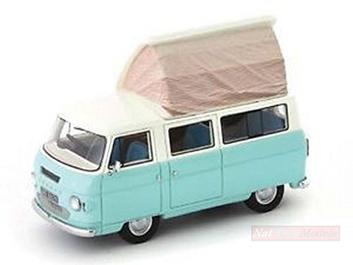 Autocult Modelo A Escala Compatible con COMMER DORMOBILE Coaster 1972 Pastel Light Blue/Cream 1:43 ATC09002