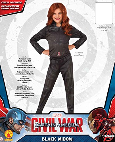 Avengers - Disfraz de Viuda Negra, Black Widow Classic para niña, talla 3-4 años (Rubie's 620767-S)