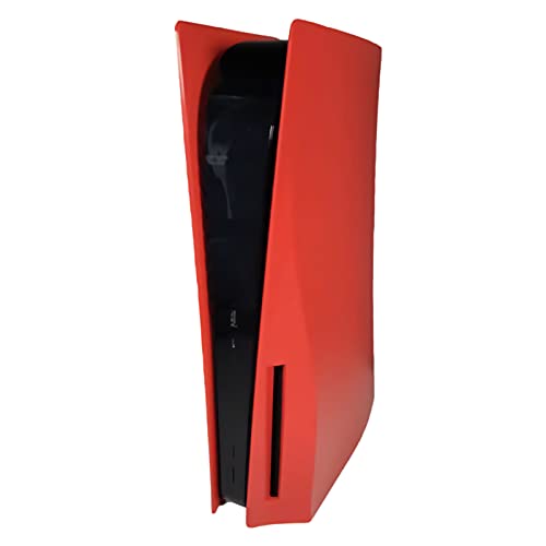 AXDNH Placa Frontal Roja PS5, Carcasa De Consola A Presión Disc Edition - Carcasa Protectora para PS5 - Panel De Carcasa Rígida De Repuesto para Placas Laterales Antirrayas PS5,Rojo