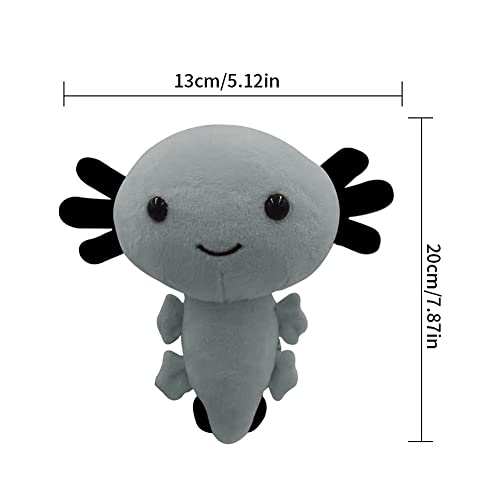 Axolotl Peluche De Peluche Animal Axolotl Muñeca De Peluche Suave Suave Linda Rosa Simulación Animal Peluches Relleno Muñeca Gris 20 Cm