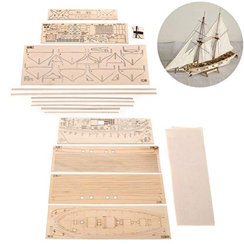 AYily Kit de Nave de velero de Madera, Barcos de navegación de Madera clásica Modelo de Escala Decorat, Buque de Madera Modelo Kits de Barco para niños Adultos