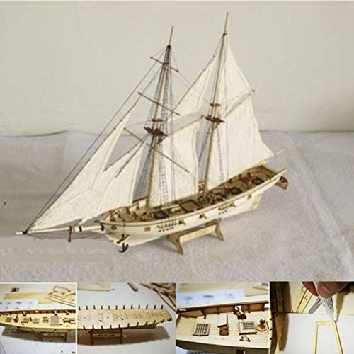 AYily Kit de Nave de velero de Madera, Barcos de navegación de Madera clásica Modelo de Escala Decorat, Buque de Madera Modelo Kits de Barco para niños Adultos