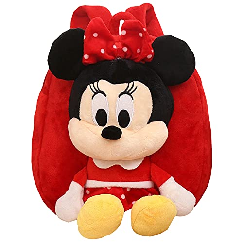 Babioms Mochila de Minnie ,Mochila Infantil Kindergarten,3D Suave Mochila de Felpa ,Toddler Kids Mochila Escolar para Niños Pequeños para 2-5 años