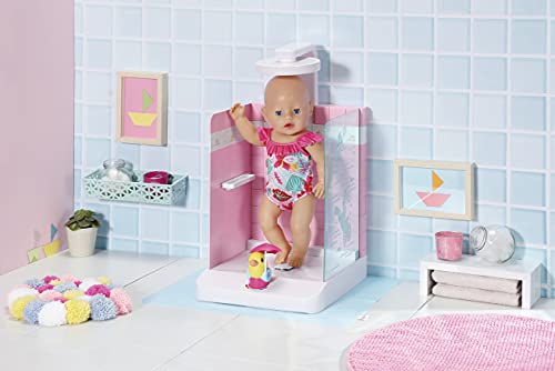 BABY born Ducha 43 cm - Fácil para manos pequeñas, Promueve la empatía y las habilidades sociales, Edad 3+ años, Incluye cabezal de ducha ajustable y alfombrila