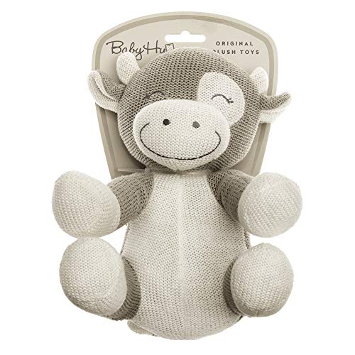 BABY HUG-Sitting Cow Hug Me 3831118800162-Peluche de Vaca sentada (23 cm, A19), Color Beige Natural (YANCHENG SHANTONG Toy CO,LTD. 800162)