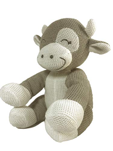 BABY HUG-Sitting Cow Hug Me 3831118800162-Peluche de Vaca sentada (23 cm, A19), Color Beige Natural (YANCHENG SHANTONG Toy CO,LTD. 800162)