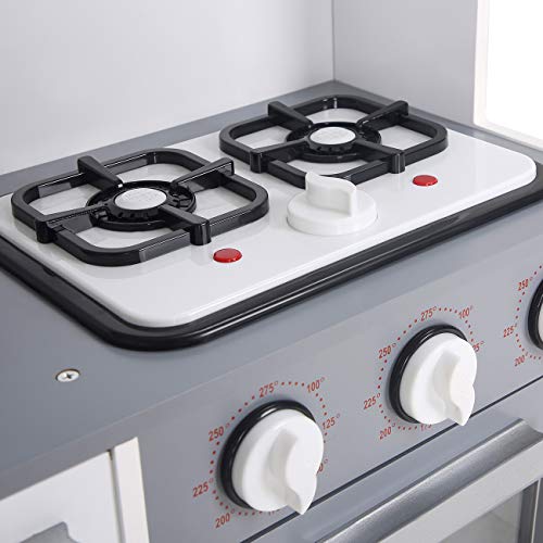 Baby Vivo Cocina de Juguete y Casa de Muñecas 2en1 Microondas 3 Niveles de Madera Niños Infantil Horno Lavabo Cocinita - Mira