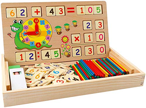 Babyhelen Juguetes de Madera Montessori Math Contando Stick Calculación Matemáticas Juguetes educativos Tarjetas de números con Caja para niños