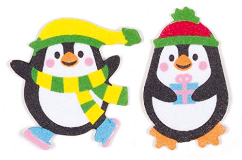 Baker Ross AT292 Pegatinas Pingüinos de espuma (Pack de 120) para manualidades navideñas infantiles