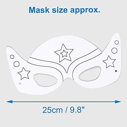 Baker Ross Caretas Máscaras de Superhéroe para Colorear. Manualidades Perfectas para Fiestas de Disfraces Infantiles (Pack de 6)