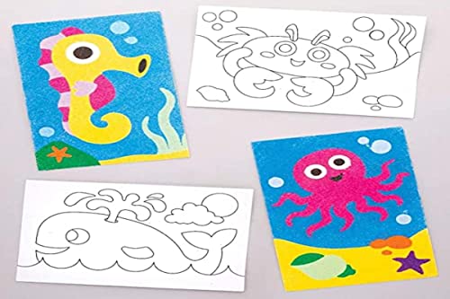 Baker Ross- Dibujos de Animales Marinos Para Decorar Comarena (Pack de 8)- Actividad de Manualidades Infantiles Para Decorar Comarena y Exhibir