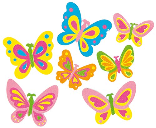 Baker Ross Pegatinas de Espuma con Forma de Mariposa para Artesanía Perfectas para Decorar Tarjetas Álbumes Collages y Otras Manualidades de Niños (Pack de 12) (EF805)