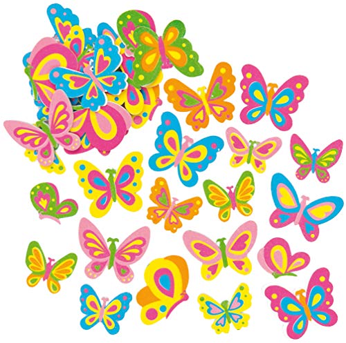 Baker Ross Pegatinas de Espuma con Forma de Mariposa para Artesanía Perfectas para Decorar Tarjetas Álbumes Collages y Otras Manualidades de Niños (Pack de 12) (EF805)