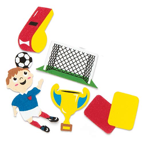 Baker Ross- Pegatinas de Espuma con Motivos futbolísticos (Pack de 120) para Que los niños decoren Manualidades, Tarjetas y Libros de Recortes