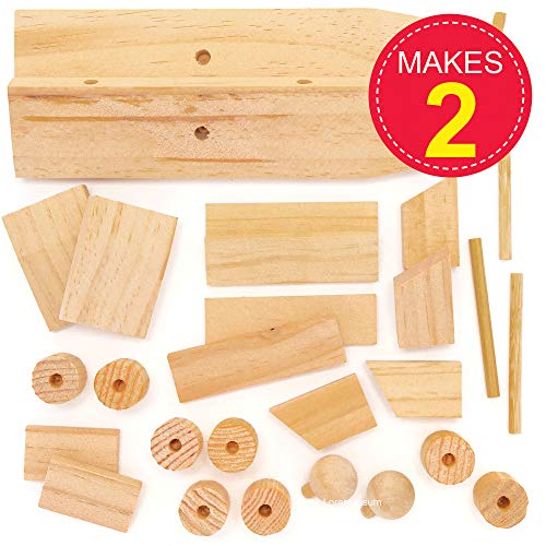 Baker Ross Pinta Tu Propio Coche de Carreras de Madera (paquete de 2) kits de manualidades para niños para montar, diseñar y decorar