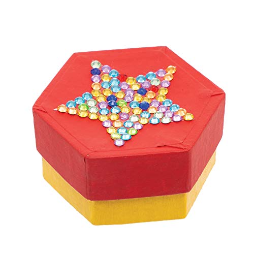 Baker Ross- Rainbow Star Crystal Gem - Juego de 12 Pegatinas para niños, Multicolor (AT217)