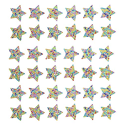 Baker Ross- Rainbow Star Crystal Gem - Juego de 12 Pegatinas para niños, Multicolor (AT217)