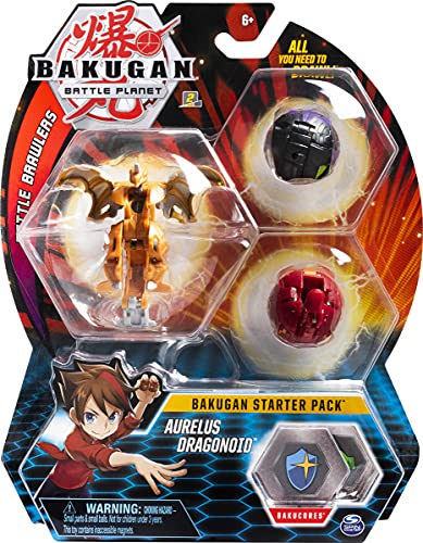 Bakugan 6055457 Starter Pack Aurelus Dragonoid - Juguete para niños