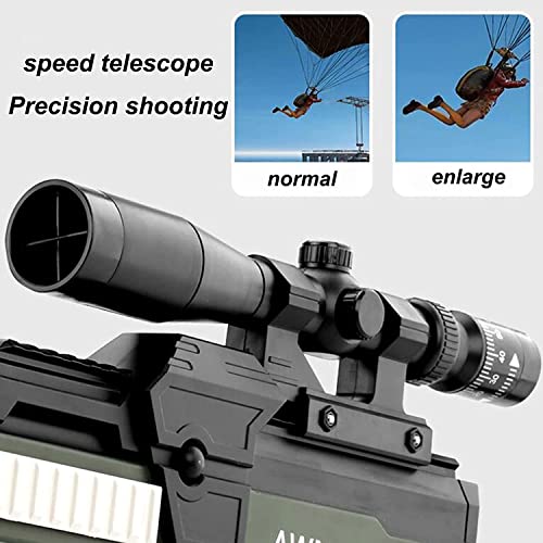 Bala De Espuma De Francotirador, Rifle De Francotirador EléCtrico Awm, Juguete Awm AutomáTico Lanzador De Espuma Con 60 Balas Blandas De Ventosa Y Telescopio Ajustable