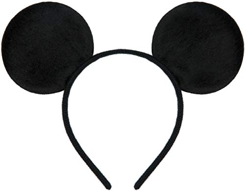 Balinco Diadema color negro con orejas del ratón Micky Mouse + guantes blancos - Para niños y adultos