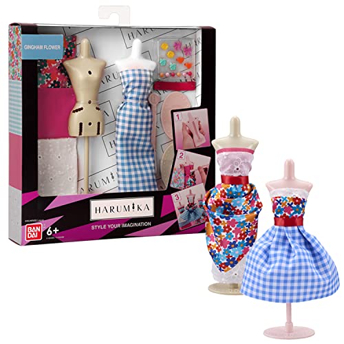 BANDAI Harumika 40436 - Kit de diseño de flores Gingham - Kit de manualidades - Crea tu propia moda sin aguja e hilo