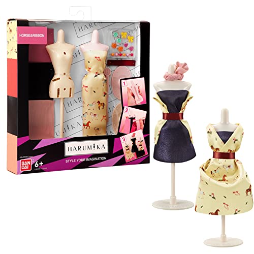 BANDAI Harumika diseño Deluxe – Tema Horse & Ribbbon – Kit de Manualidades – CREA tu Propia Moda – 40435