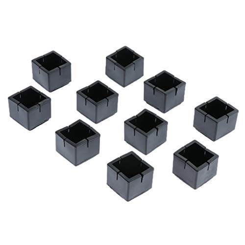 Baoblaze 10 Piezas/Paquete Protectores Cuadrados de La Cubierta Del Casquillo Del Silicón de La Pata de La Silla de La Pata de La - 3x3.3cm