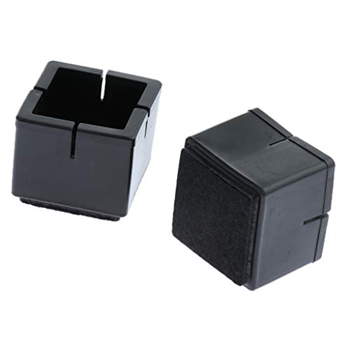 Baoblaze 10 Piezas/Paquete Protectores Cuadrados de La Cubierta Del Casquillo Del Silicón de La Pata de La Silla de La Pata de La - 3x3.3cm