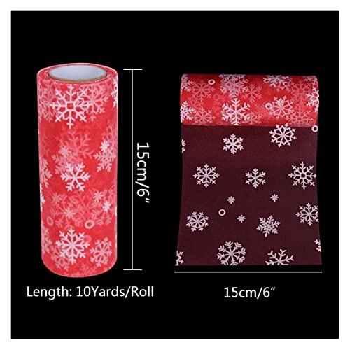 BAODI 10yards 15cm del Copo de Nieve Rollo de Tela de Tul Bricolaje Tutu Regalos Fiesta de cumpleaños de Boda de la Falda de Invierno de Navidad (Color : I, Size : Gratis)