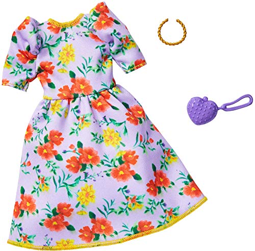 Barbie Conjunto de Vestido de Flores Mattel GHW84 | Moda de Muñeca