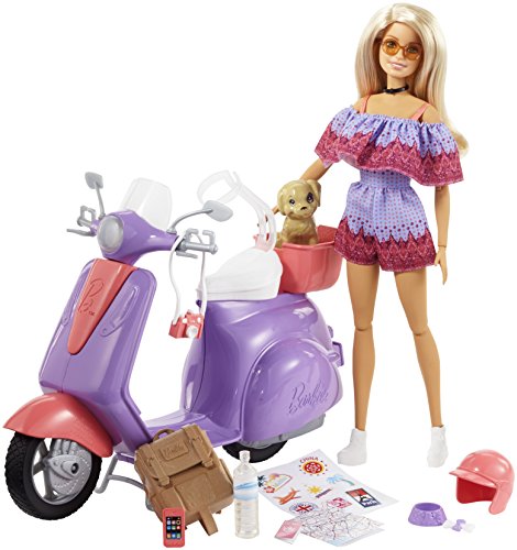 Barbie FNY34 mit Scooter Pink Passport