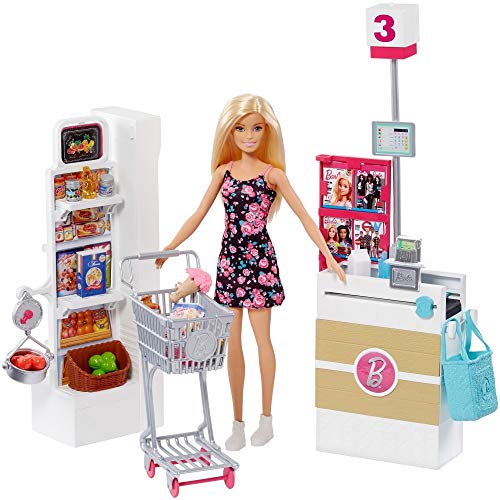 Barbie Muñeca Vamos Al Supermercado, Accesorios Muñeca, Regalo para Niñas Y Niños 3 9 Años, Color/Modelo Surtido + Quiero Ser Pizza Chef, Muñeca Y Accesorios De Juguete, Color/Modelo Surtido