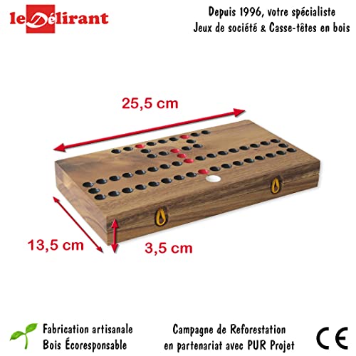 Barricada – Malefitz para 2 a 4 jugadores a partir de 6 años. Juego de mesa para toda la familia en madera maciza eco-responsable, conforme a las normas CE. 26 x 26 cm. Marca francesa Le Délirant®.