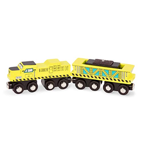 Battat BT2638Z Locomotora & Freight Cars – Juego de Tren de Juguete clásico de Madera con Locomotora y Coches para niños y coleccionistas de 3 años y más (6 Unidades), Amarillo, Naranja y Negro