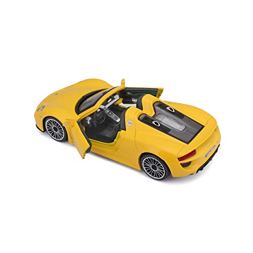 Bauer 18-21076Y Porsche 918 Coche modelo Spider en escala 1:24, amarillo