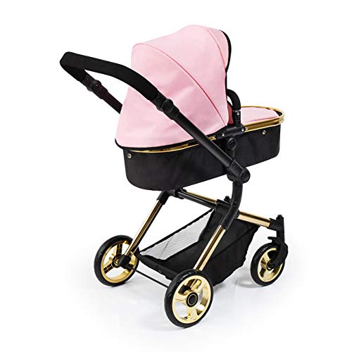 Bayer Design 18490Aa, Cochecito de Muñecas, Carro Neo Vario, Combolsa, Convertible, Plegable, Ajustable, Rosa, Oro, Color