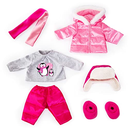 Bayer Design Ropa de muñecas de 40 a 46cm, Accesorios para muñeca, Vestidos para muñecas, Rosado, Gris (84613AA)