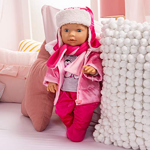 Bayer Design Ropa de muñecas de 40 a 46cm, Accesorios para muñeca, Vestidos para muñecas, Rosado, Gris (84613AA)